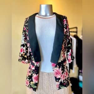 Silk-like Thin Floral Jacket